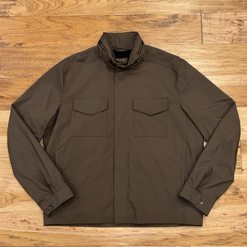 NWOT Loro Piana Traveller Bomber Jacket Coat Windmate Brown Mens 2XL $4300 Italy